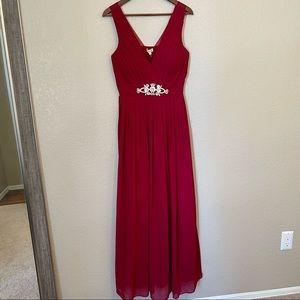 Burgundy Embellished Formal Dress